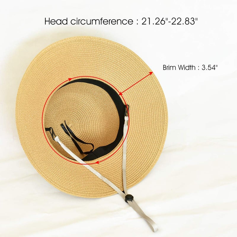 SOMALER Womens Straw Sun Hats Wide Brim Foldable Beach Hats UV UPF 50+ Summer Sun Travel Hat for Women - Image 5